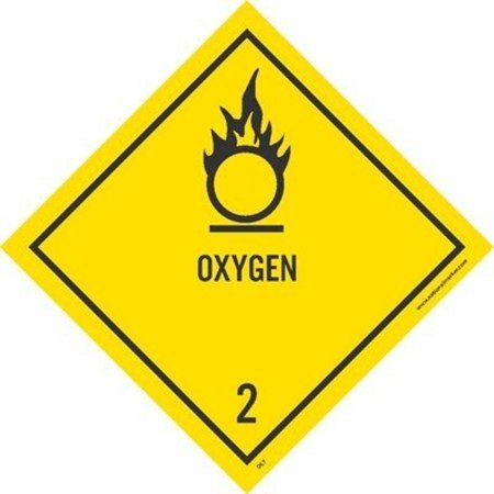 NMC Oxygen 2 Dot Placard Label, Pk25 DL7AP